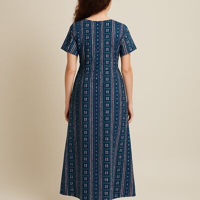 Navy & Pink Vertical Print Nighty