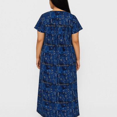 Pink Ikat Print Cotton Nighty