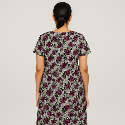 Midnight Bloom Cotton Nightgown