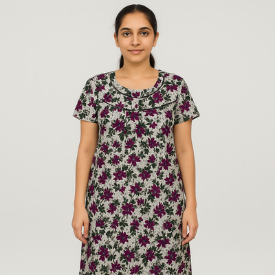 Midnight Bloom Cotton Nightgown