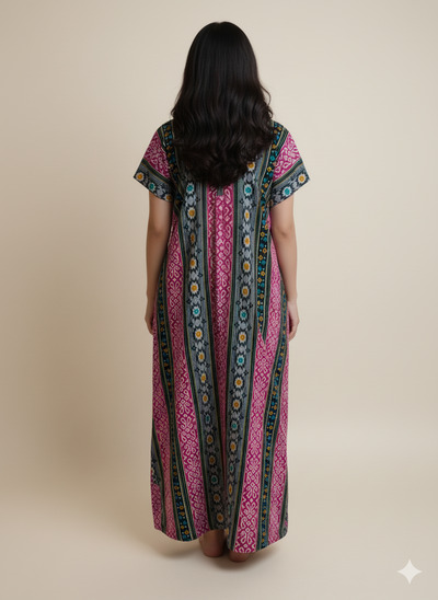 Pink & Grey Ikat Stripe Nighty