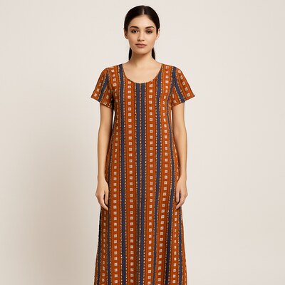 Rust Stripe Cotton Nighty